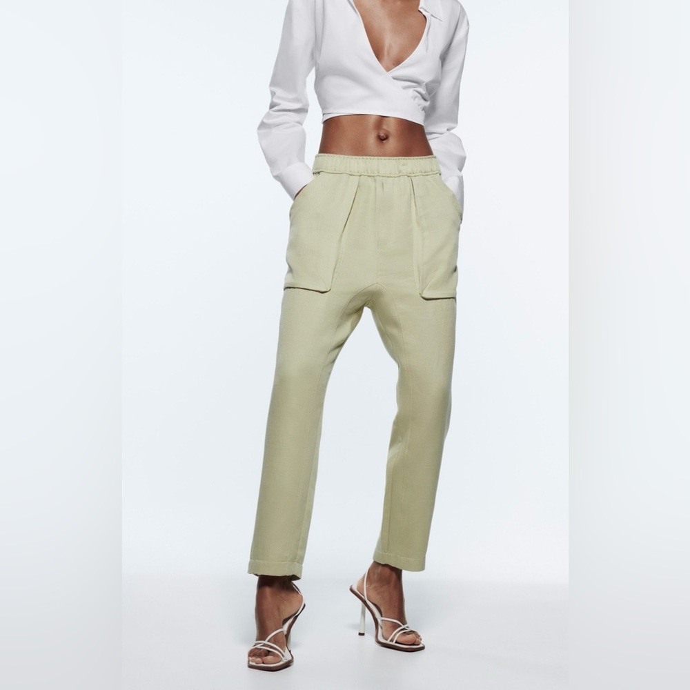 Zara pull on pants with pockets